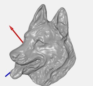 Model 3D głowy psa uzyskany podczas skanowania 3D