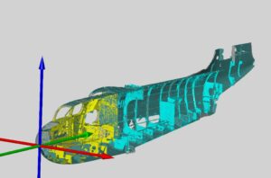 Model 3D samolotu uzyskany podczas skanowania 3D